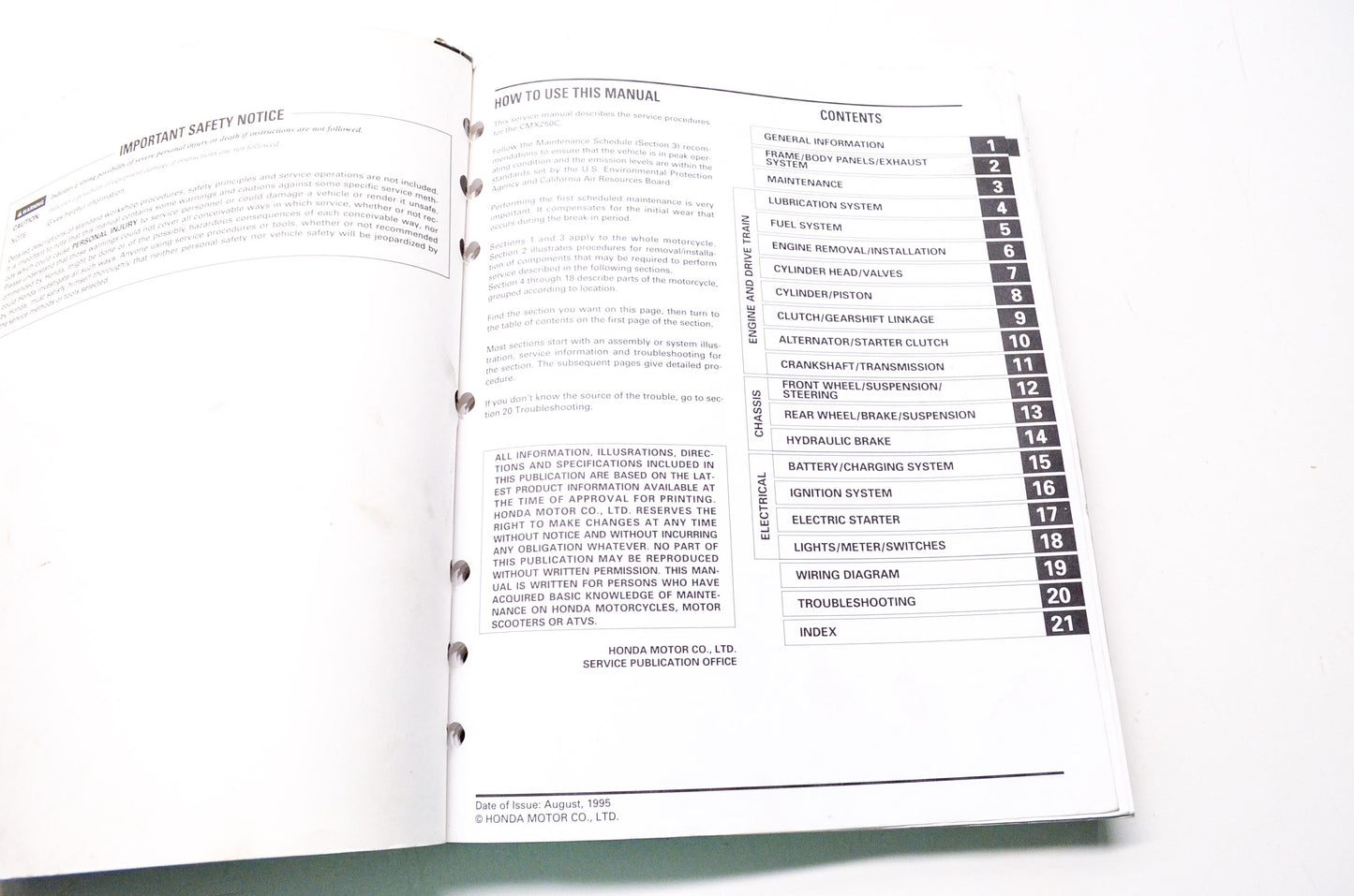 Honda Service Shop Manual 1996-2016 CMX250C CMX250X Rebel