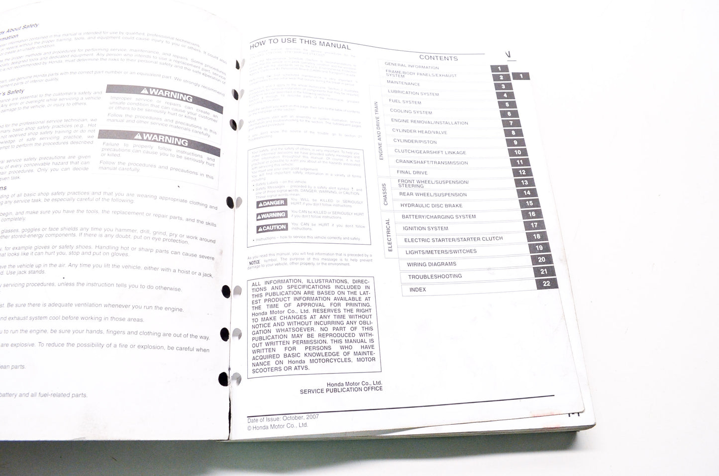 OEM Honda 61MEA06 Service Manual VTX1300 03-09