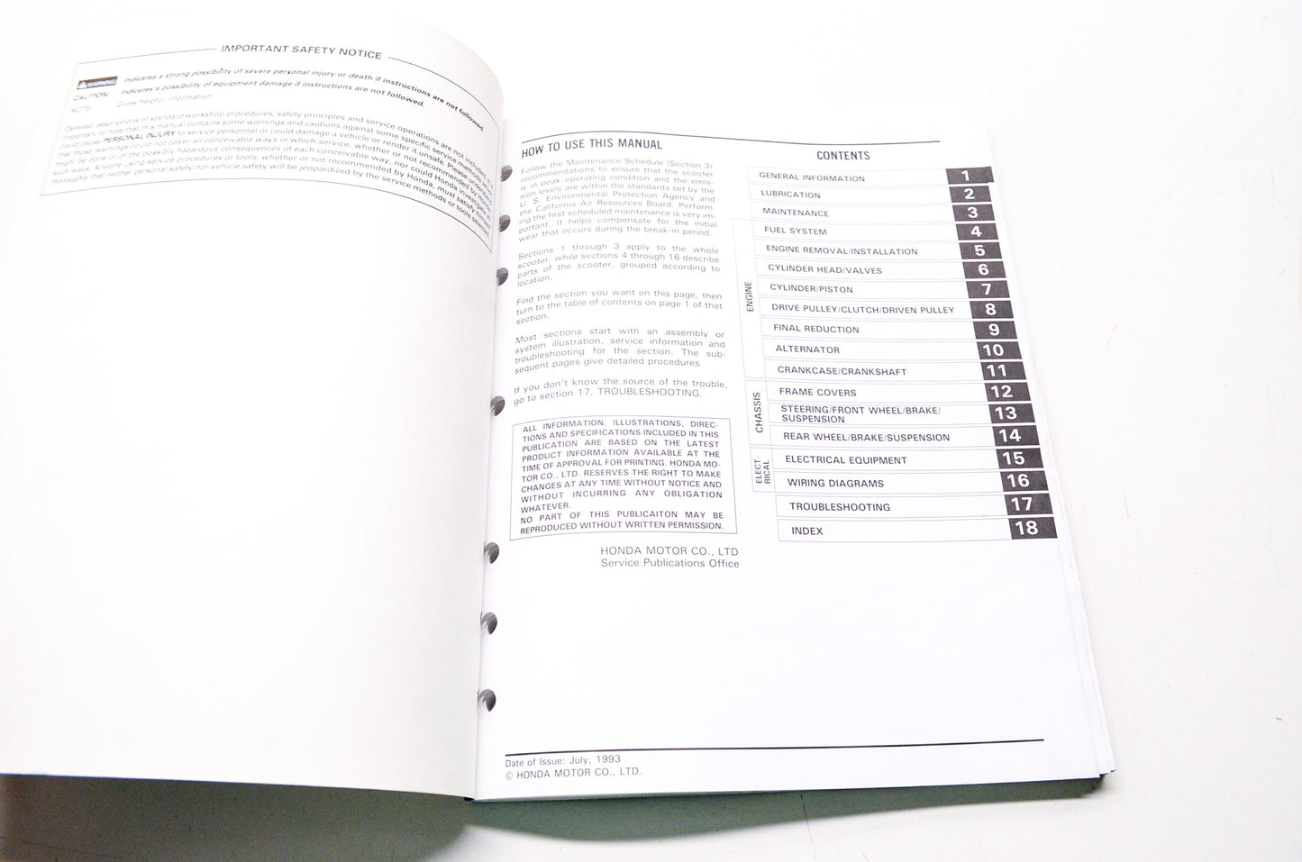 Honda Service Shop Manual 1985-2007 CH80 Elite