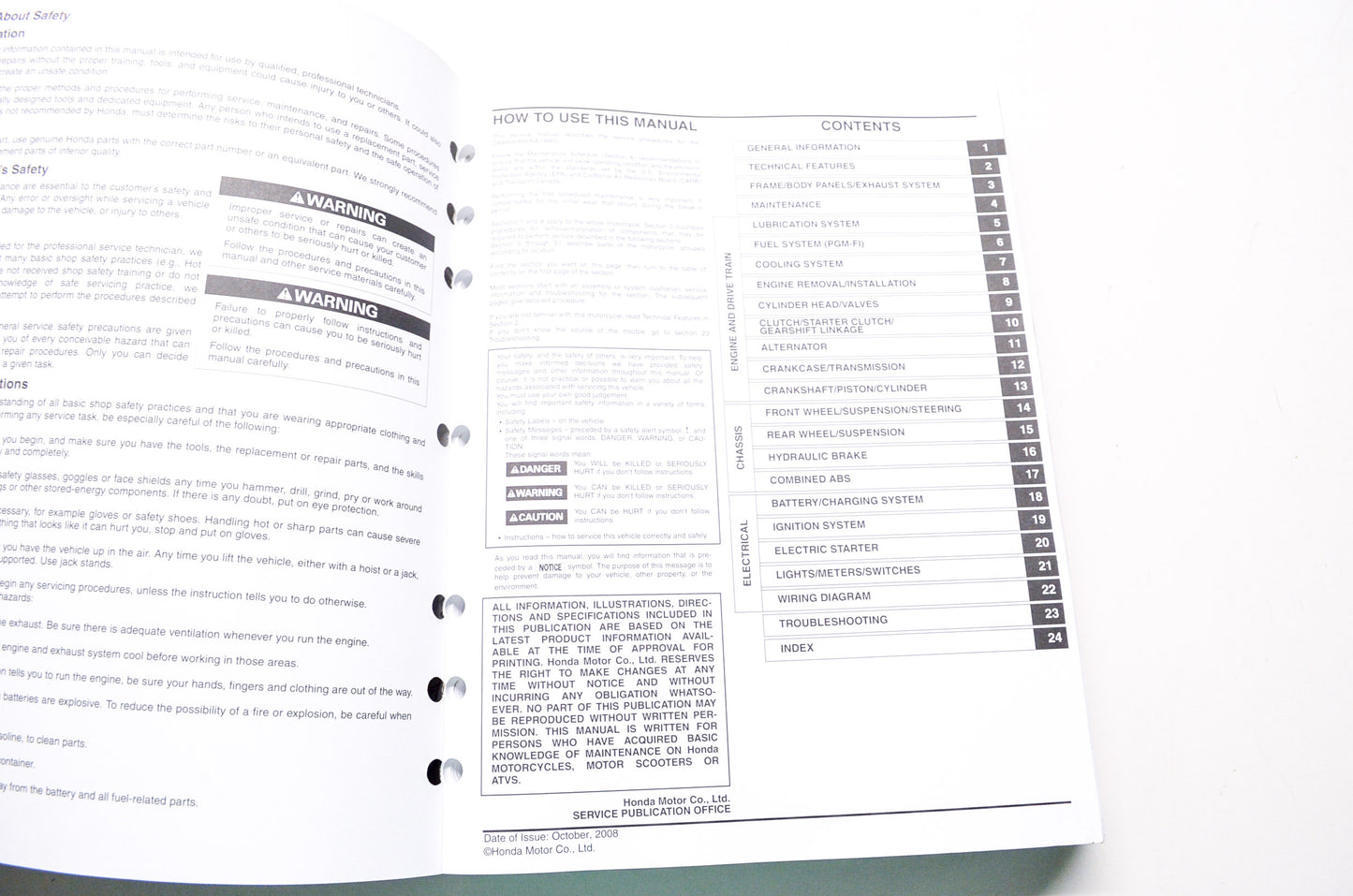 OEM Honda 61MFJ05 Service Manual 07-12 CBR600RR