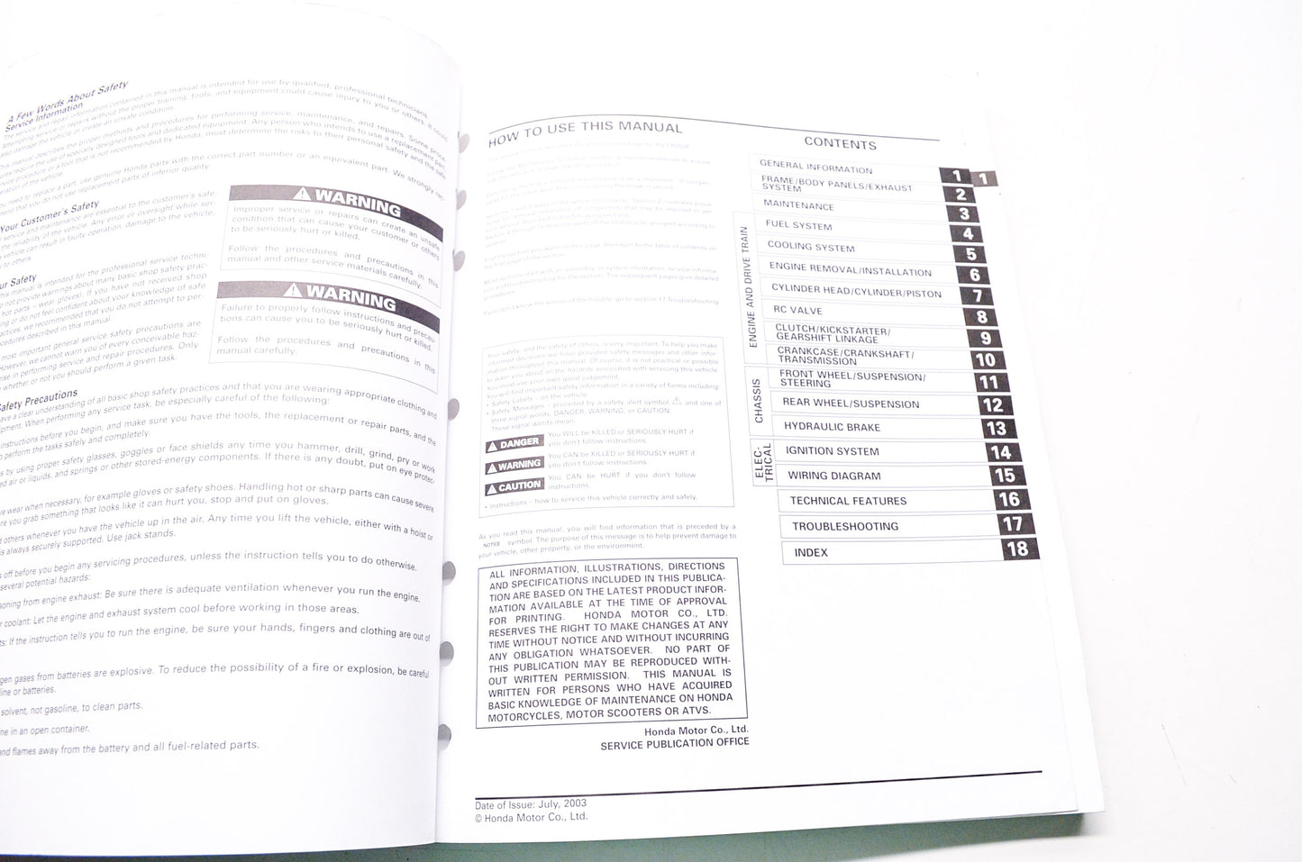 OEM Honda 61KZ372 CR250R 2004 Service Manual
