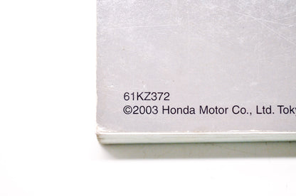 OEM Honda 61KZ372 CR250R 2004 Service Manual