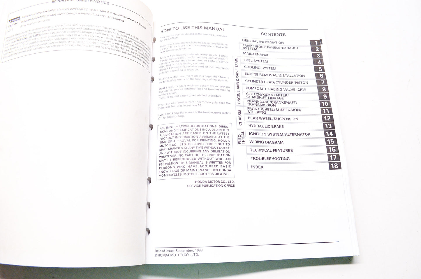Honda Service Shop Manual 2000-2001 CR250R