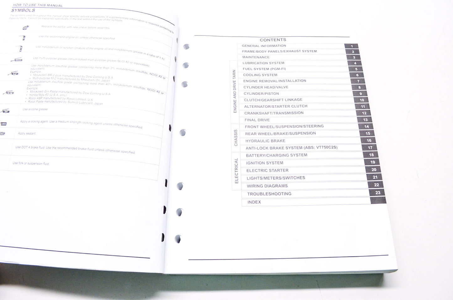Honda Service Shop Manual 2010-2016 VT750C2/S Spirit VT750C2B Phantom