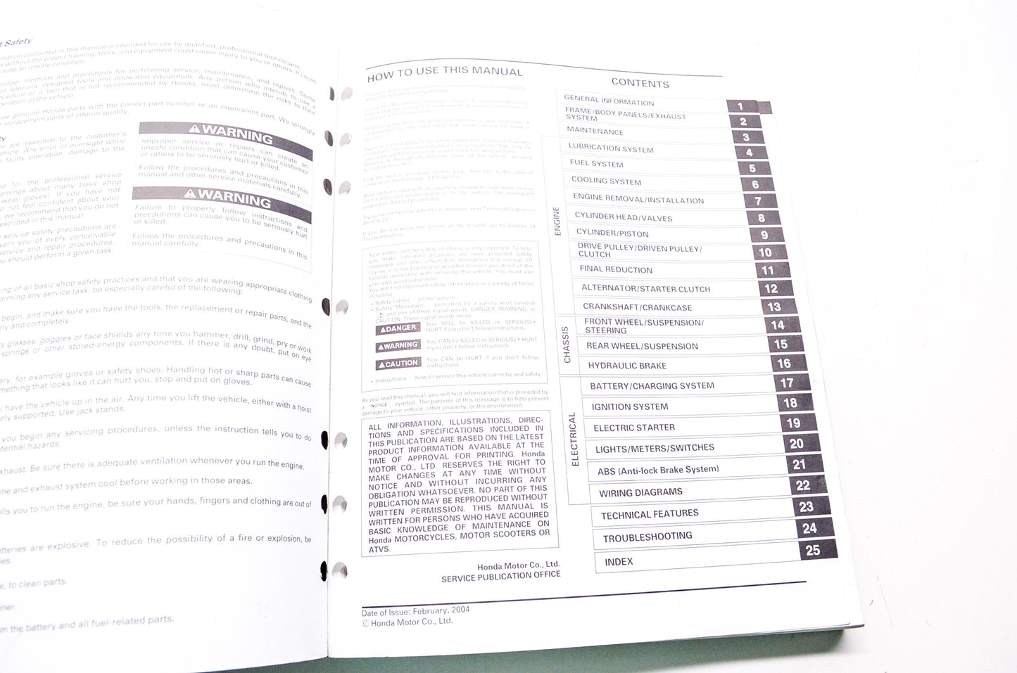 OEM Honda 61KPB06 NSS250 01-07 Service Manual