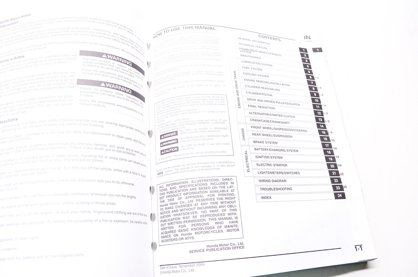 OEM Honda 61KTB01 PS250 05-06 Service Manual