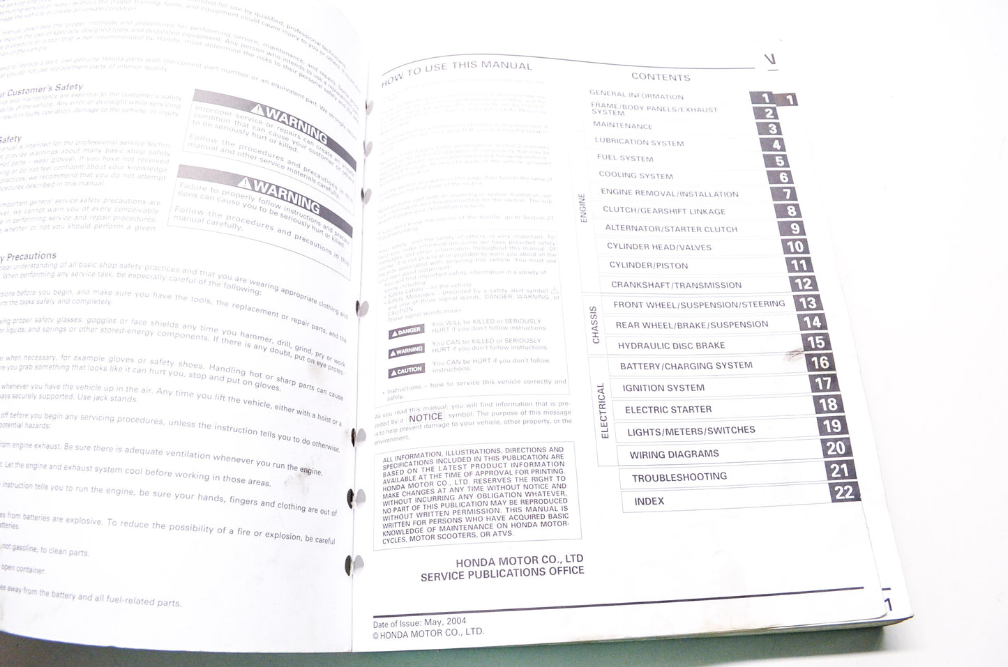 OEM Honda 61MCR05 Service Manual VT750DC 01-07