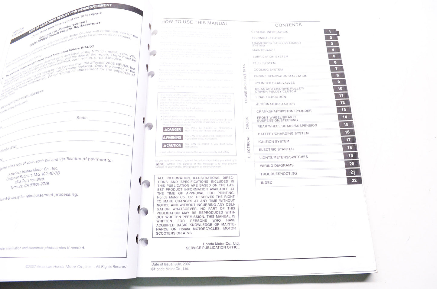 Honda Service Shop Manual 2003-2015 NPS50 Ruckus