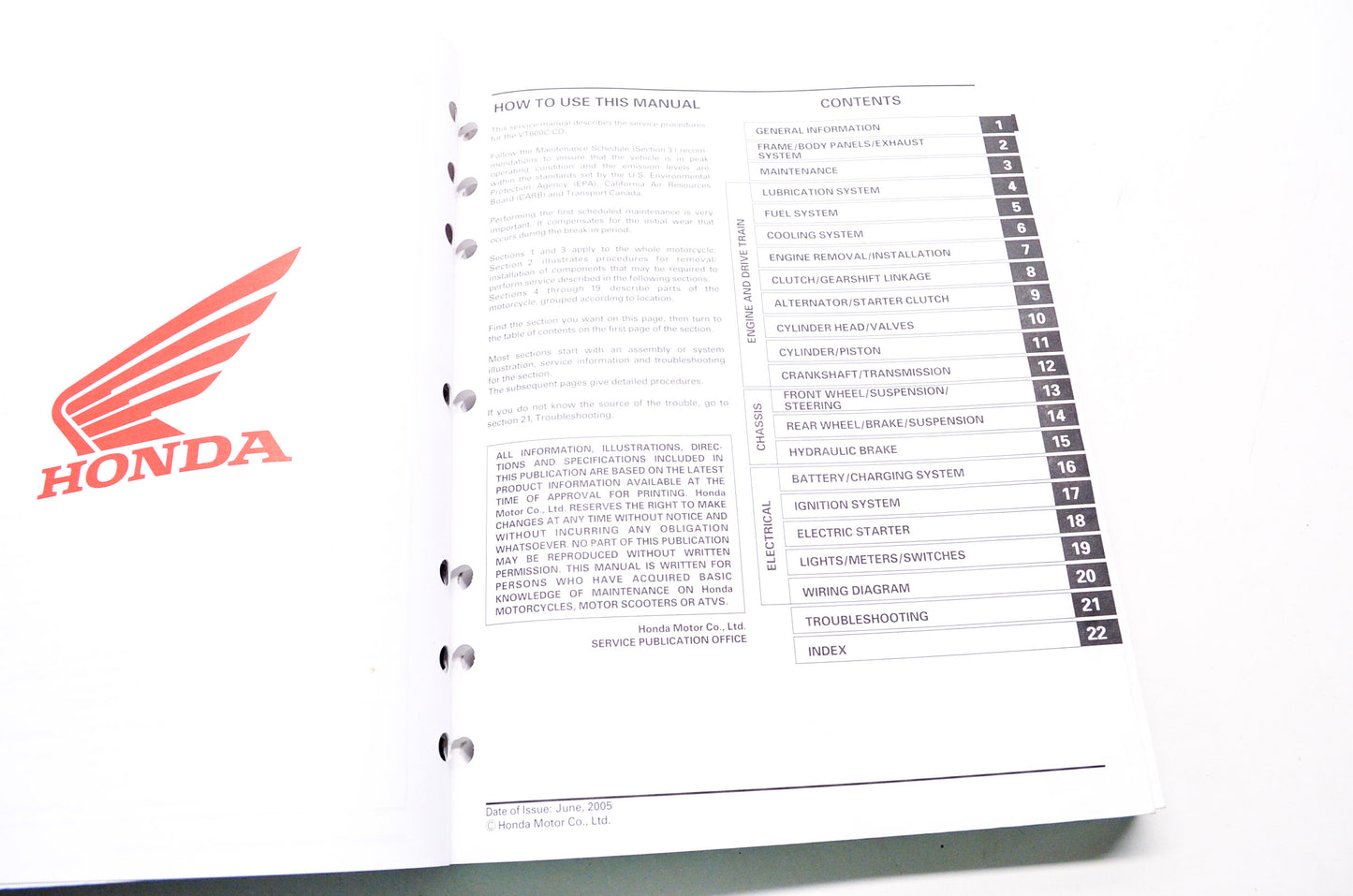 OEM Honda 61MZ810 Service Manual VT600C 97-07