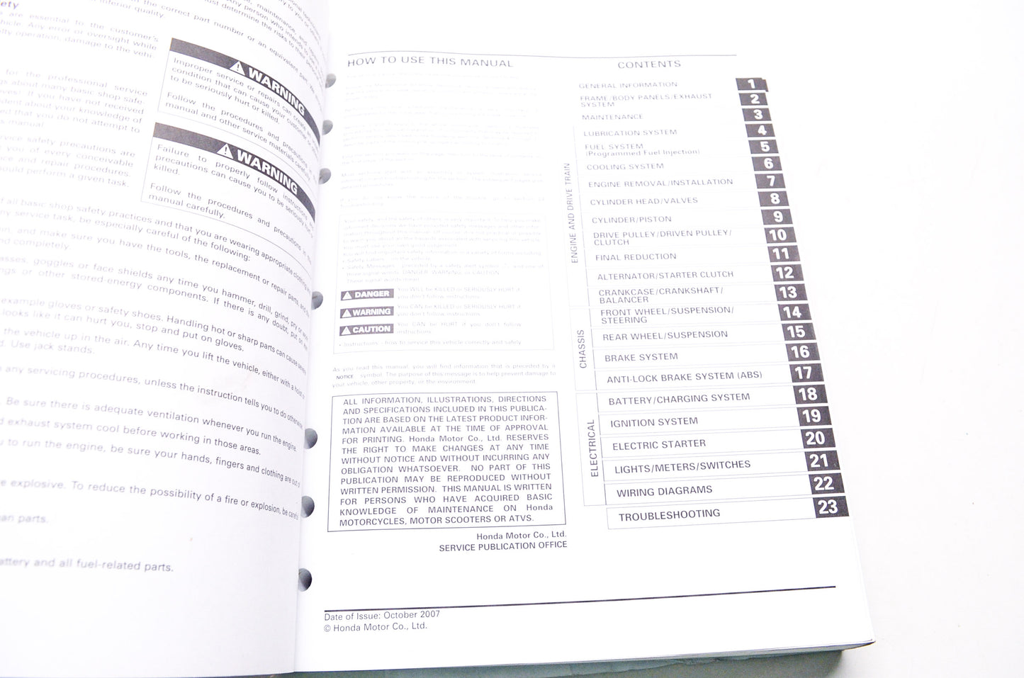 Honda Service Shop Manual 2002-2012 FSC600/A Silver Wing
