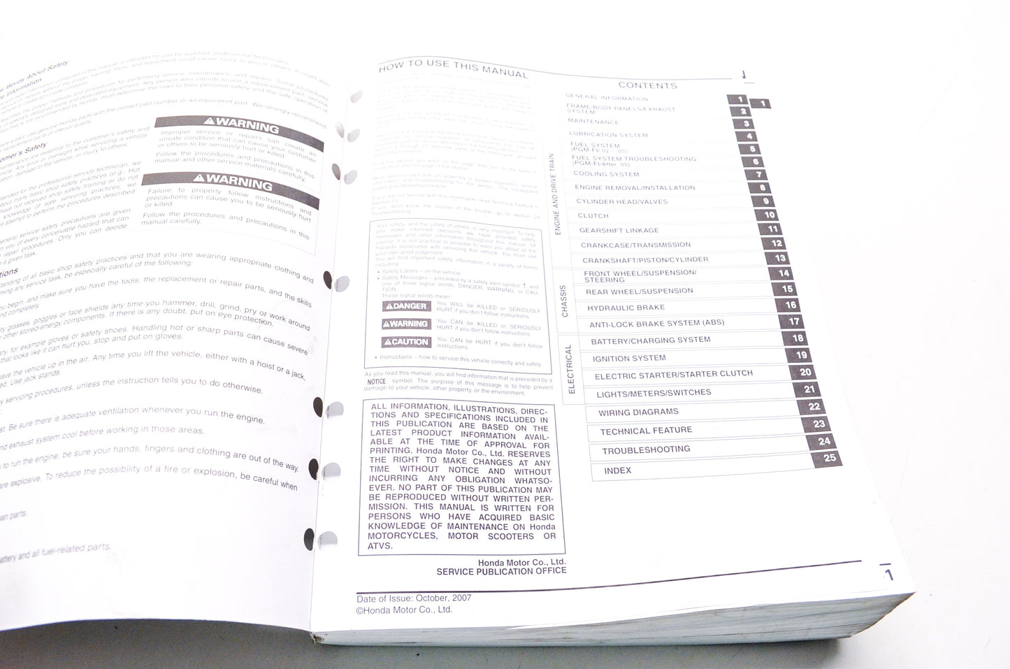 OEM Honda 61MCW07 Service Manual VFR800/A 02-09