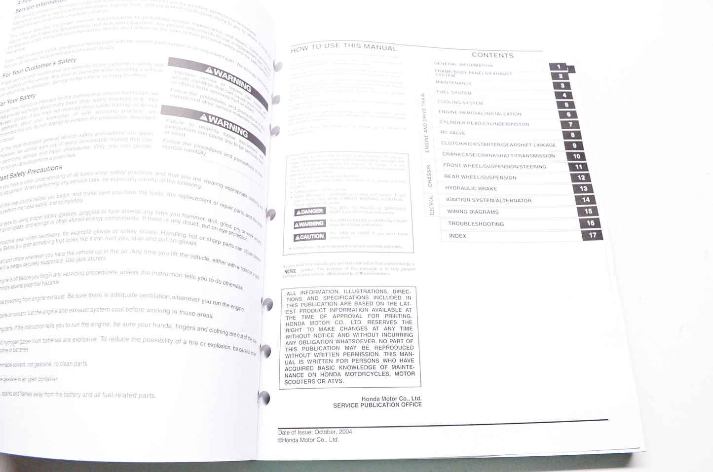 OEM Honda 61KSR02 Service Shop Manual 2004-2007 CR125R