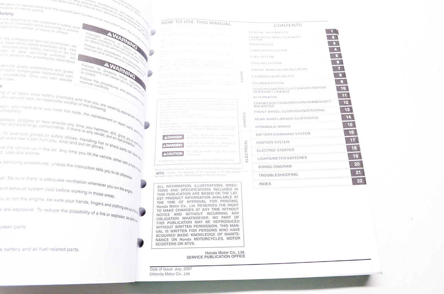 OEM Honda 61KSC08 Service Manual CRF250X SM13