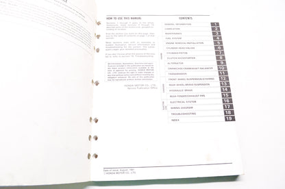 OEM Honda 61KT106 XR250R'95 Service Manual