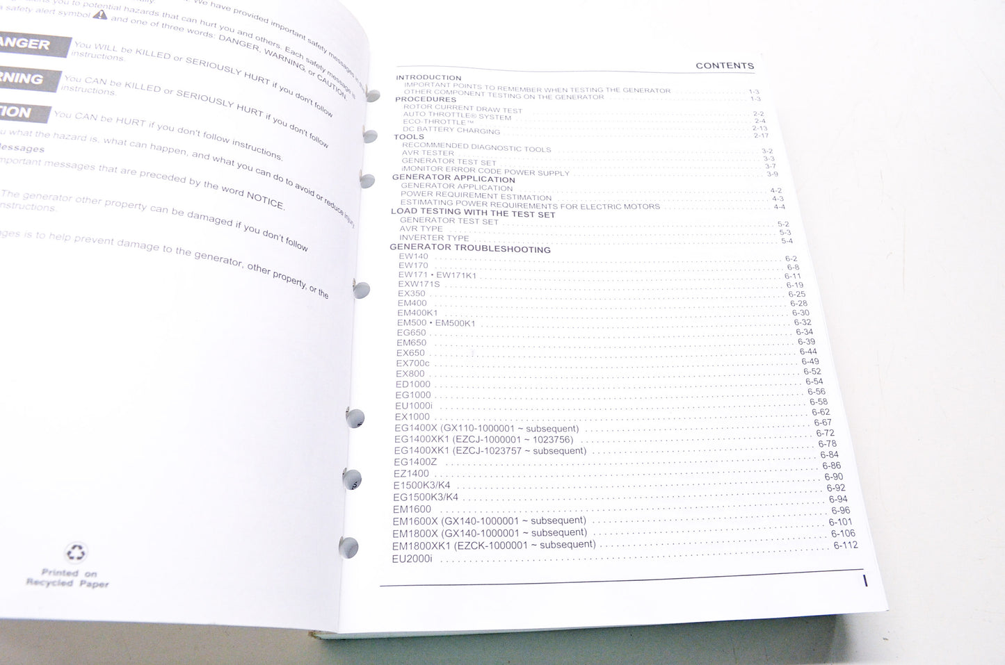 Honda Power Equipment 2008 Generator Troubleshooting Manual