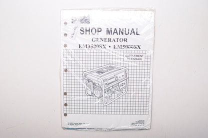 New Honda Equipment Service Shop Manual Supplement Generator EM3500SX EM5000SX