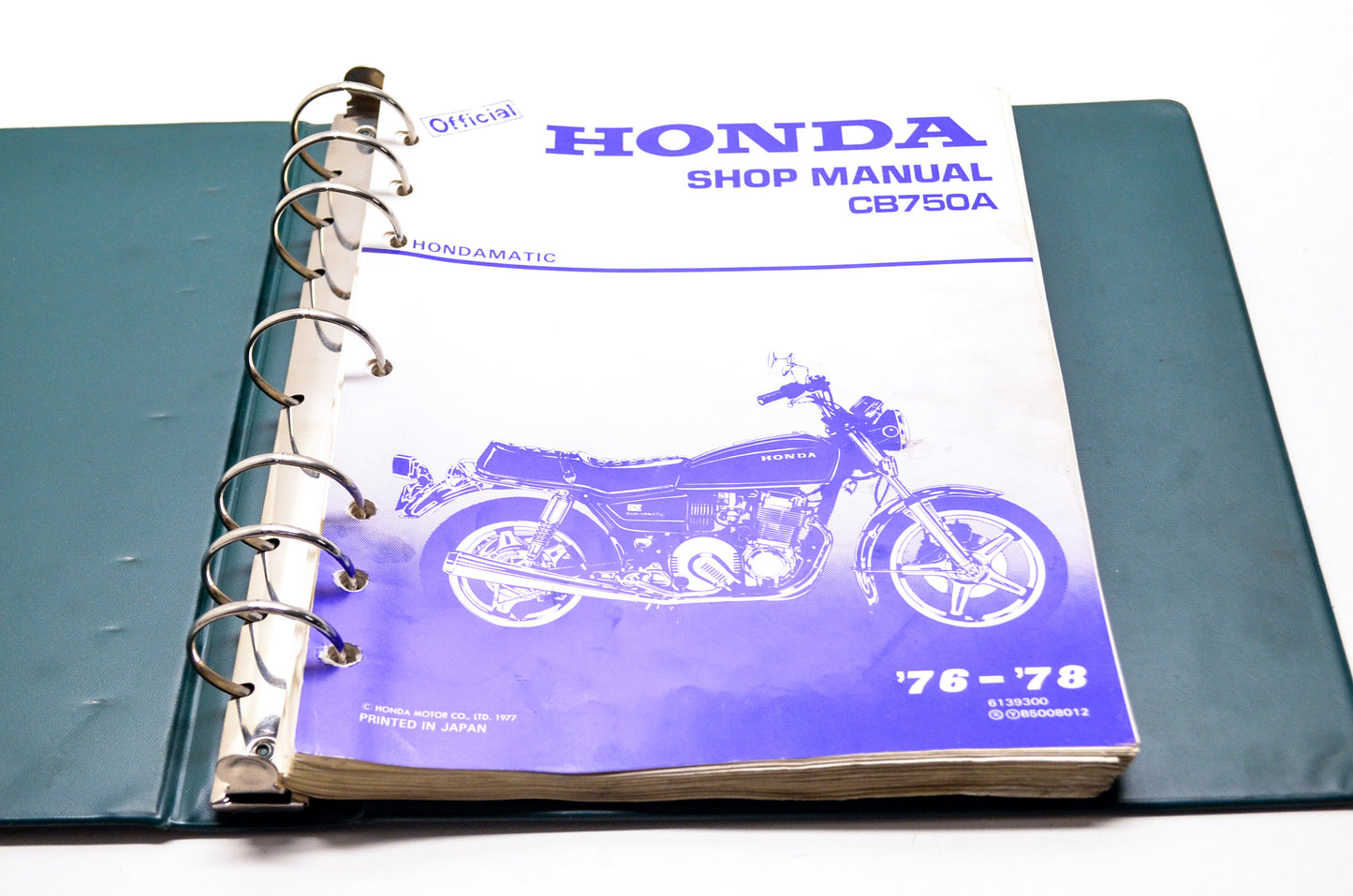 Honda Official Service Shop Manual CB750A Hondamatic 76-78