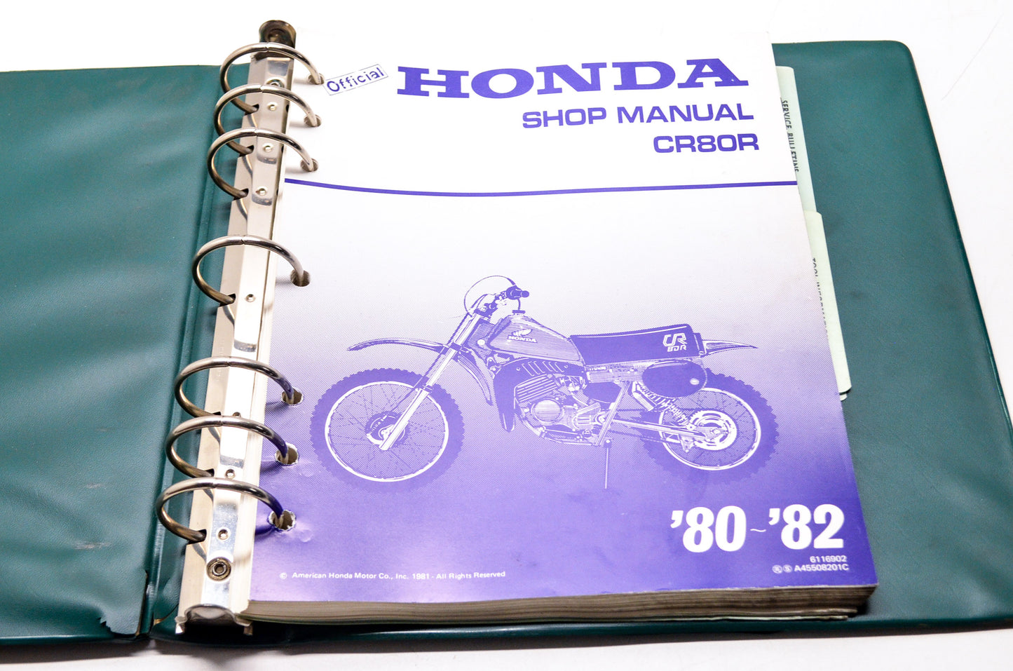 OEM Honda 6116902 Service Manual 80/82 CR80R
