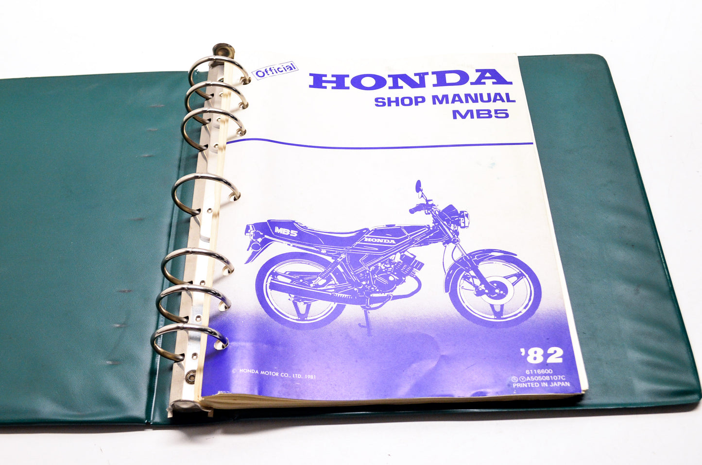 OEM Honda 6116600 MB5'82 Service Manual
