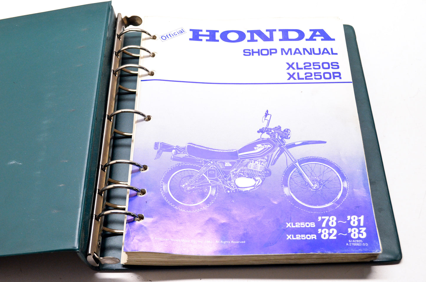 OEM Honda 6142805 XL250S/R 78-83 Service Manual