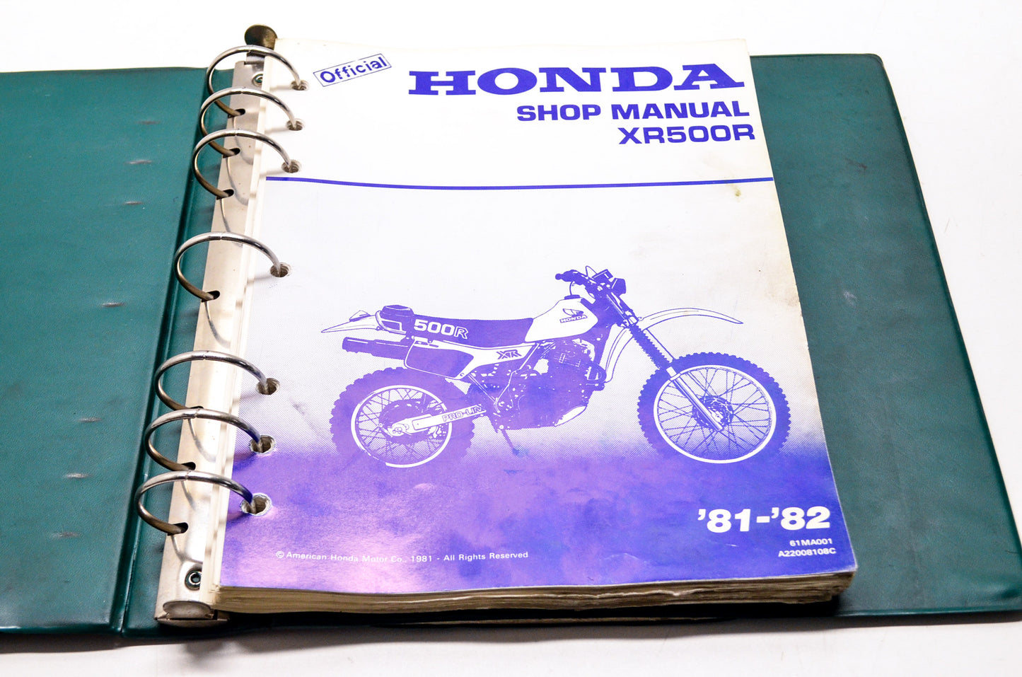 OEM Honda 61MA001 XR500R'81-'82 Service Manual