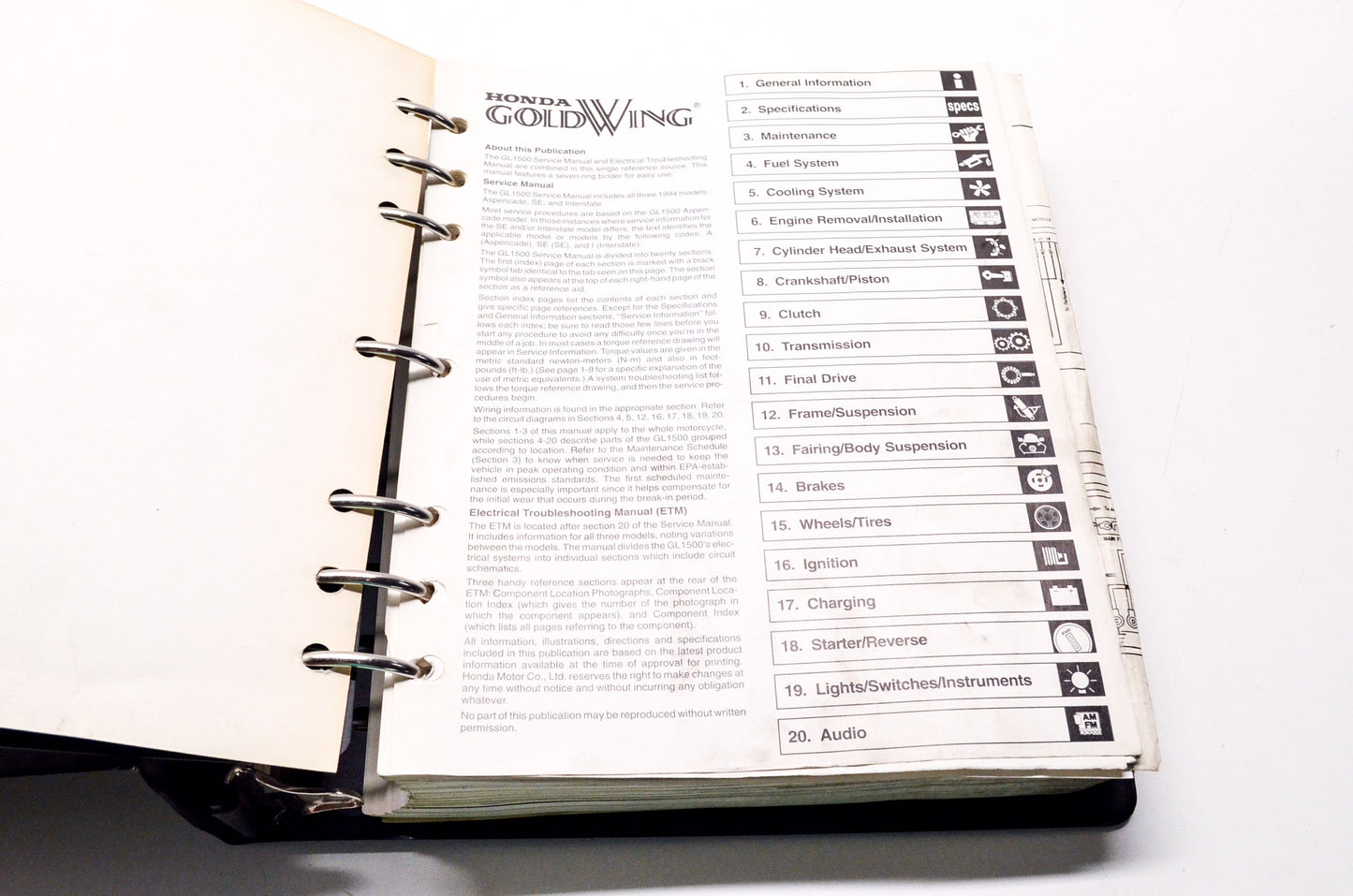Honda Goldwing GL1500 96 Service Shop & Electrical Troubleshooting Manual