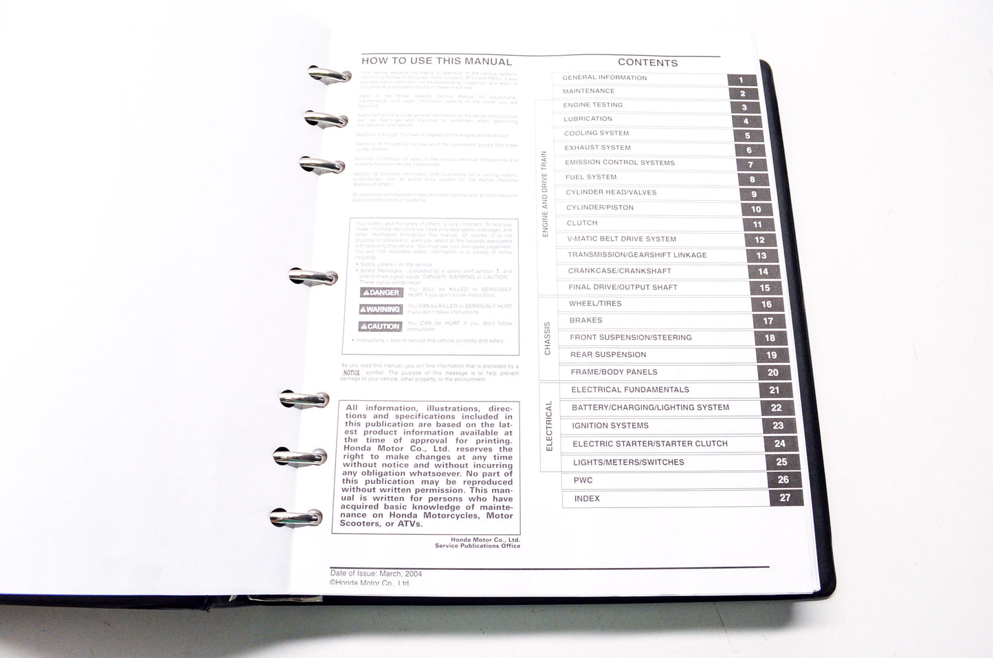OEM Honda 2004 Common Service Manual 61CM002