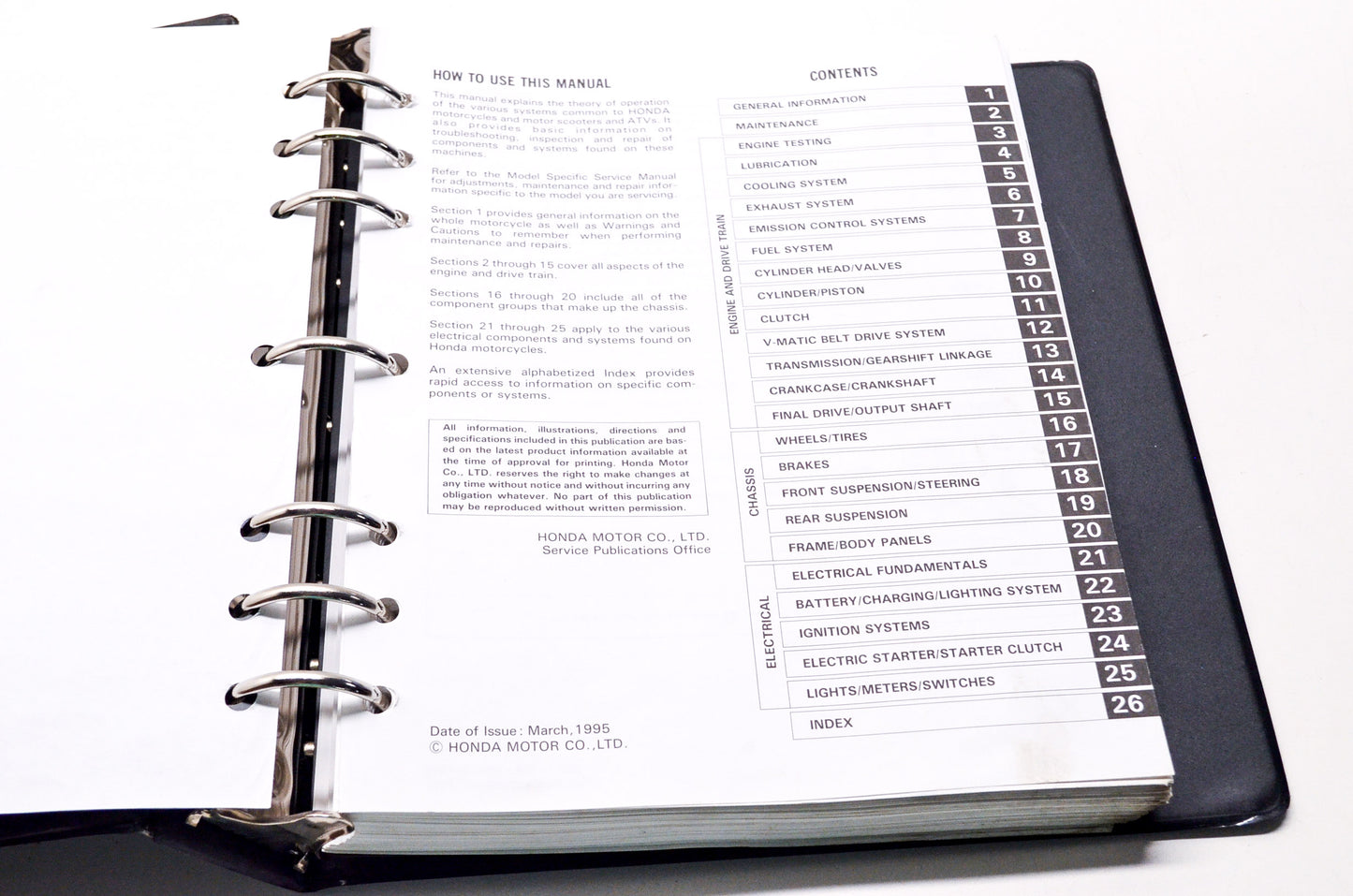 OEM Honda 1995 Common Service Manual