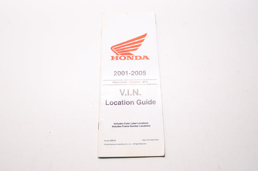 OEM Honda S9518, MJA 7700-10954 (0501), 20000501 2001-2005 Motorcycle Scooter AT