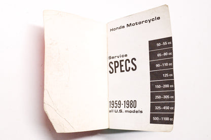 Motorcycle Service Shop Specifications for all 1959-1980 US models