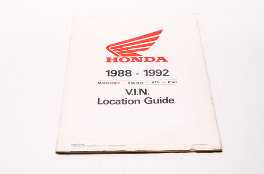 OEM Honda S0506, MJA 5768 (9203), 15009203 1988-1992 Motorcycle Scooter ATV Pilot V.I.N. L