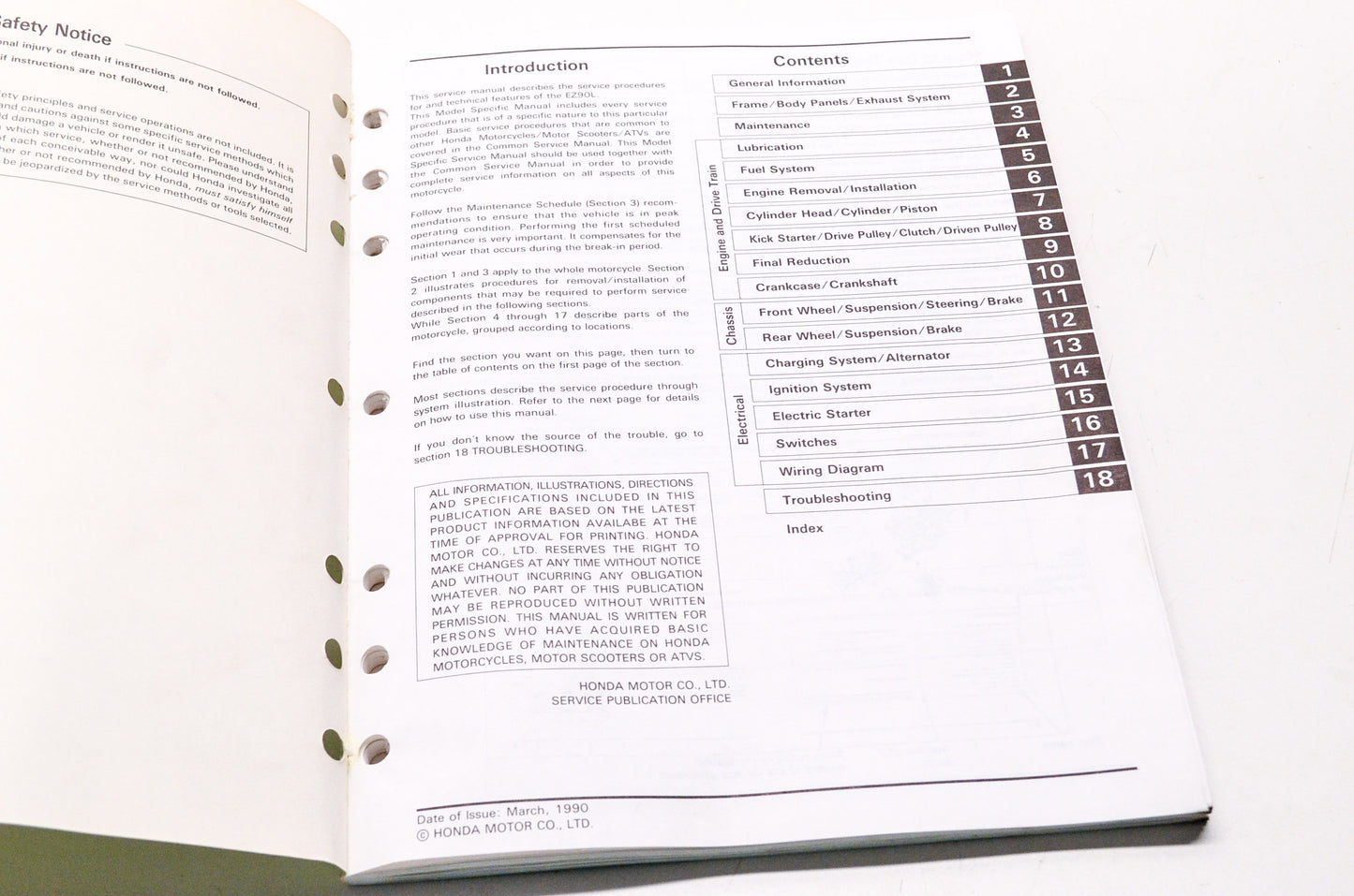 OEM Honda 61GZ400 EZ90'95 Service Manual