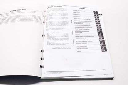 Honda Official Service Shop Manual FL350R Odyssey 350 85