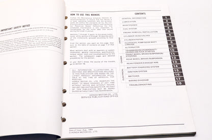 OEM Honda 6119500 Service Manual 85 XL80S