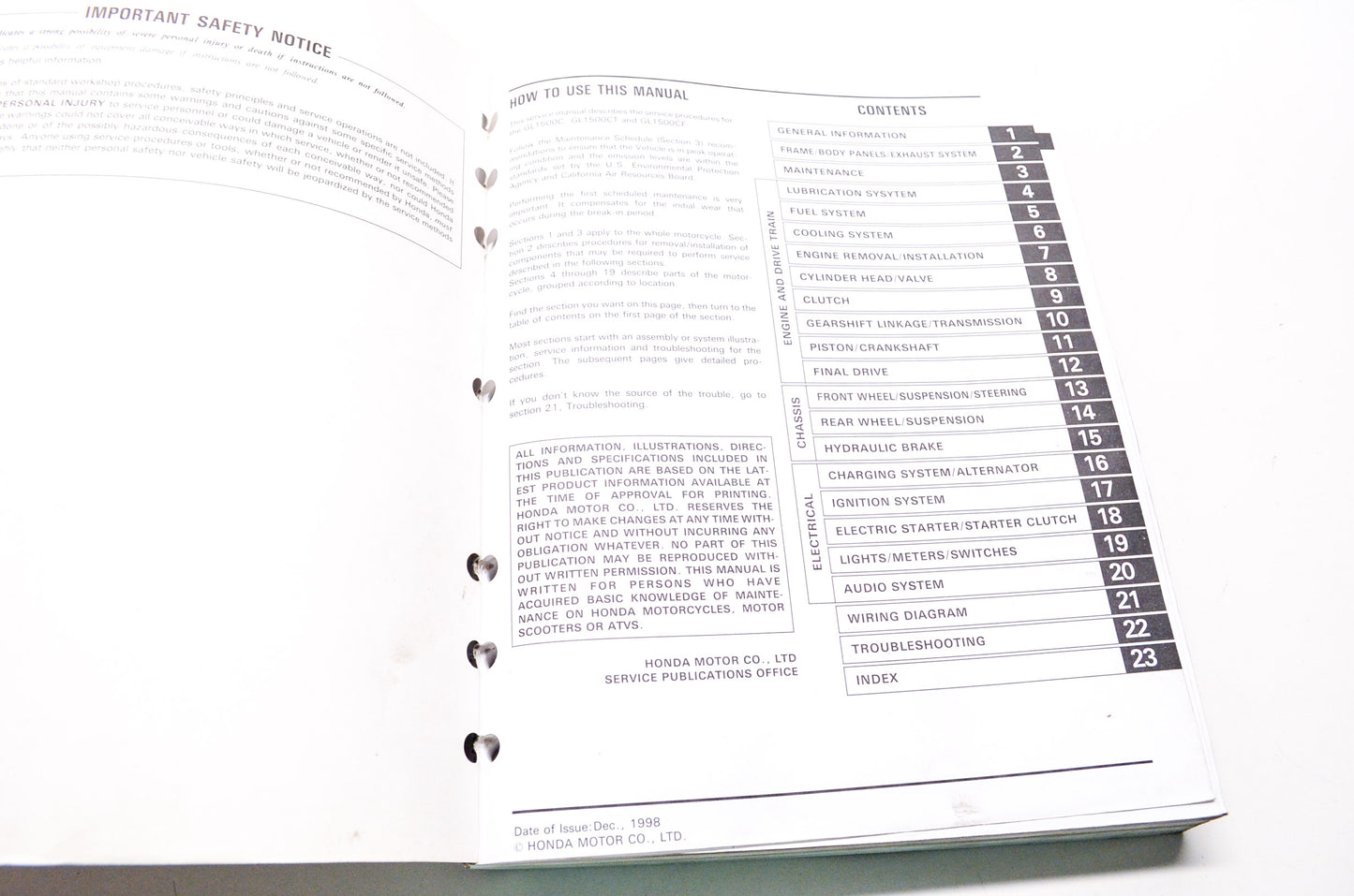 OEM Honda 61MZ009 GL1500C 02 Service Manual