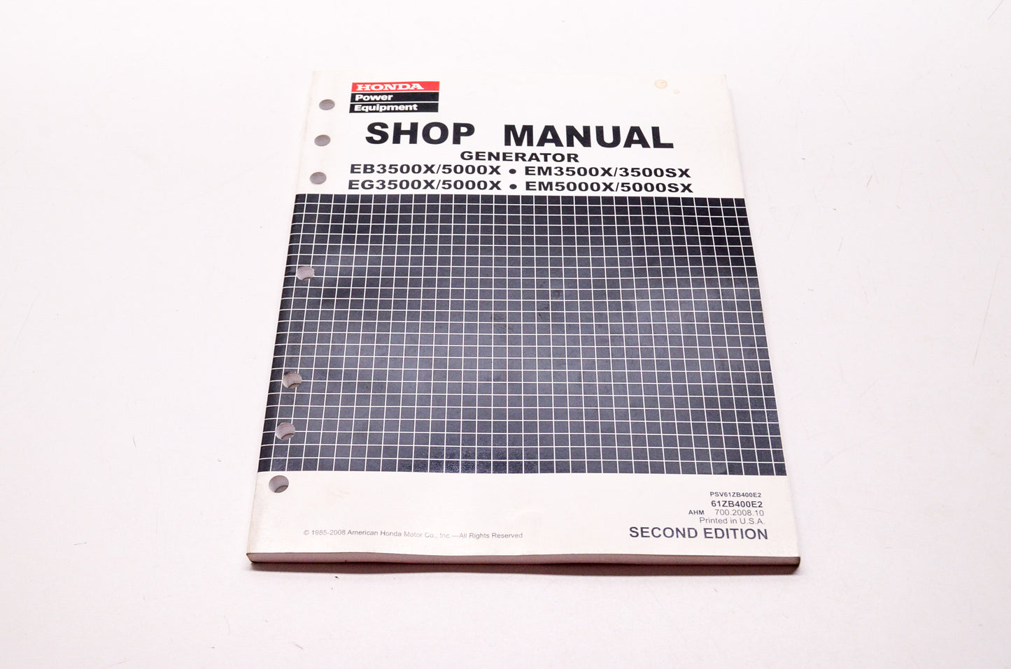 Honda Service Shop Manual Generator EB/EG3500X/5000X EM3500X/3500SX 5000X/5000SX