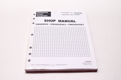 Honda Service Shop Manual Supplement EM4000SX EM5000SXK3 EM6500SXK2