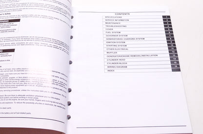 Honda Power Equipment Service Shop Manual EU3000isK1