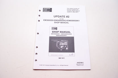 Honda Service Shop Manual Update #2 EM3800SX EM5000SXK2 EM6500SXK1