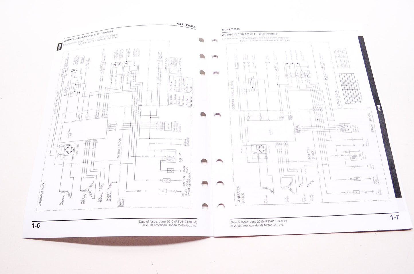 OEM Honda 61ZT300A Power Equipment Addendum to EU1000i Service Shop Manual