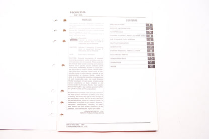 Honda Power Equipment Service Shop Manual Generator EB12D