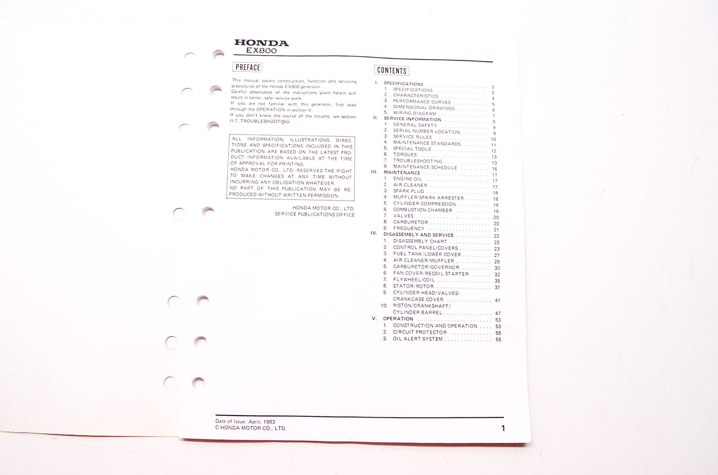 OEM Honda 61ZA700 Service Shop Manual EX800