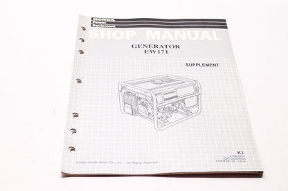Honda Power Equipment Service Shop Manual Generator EW171 Supplement