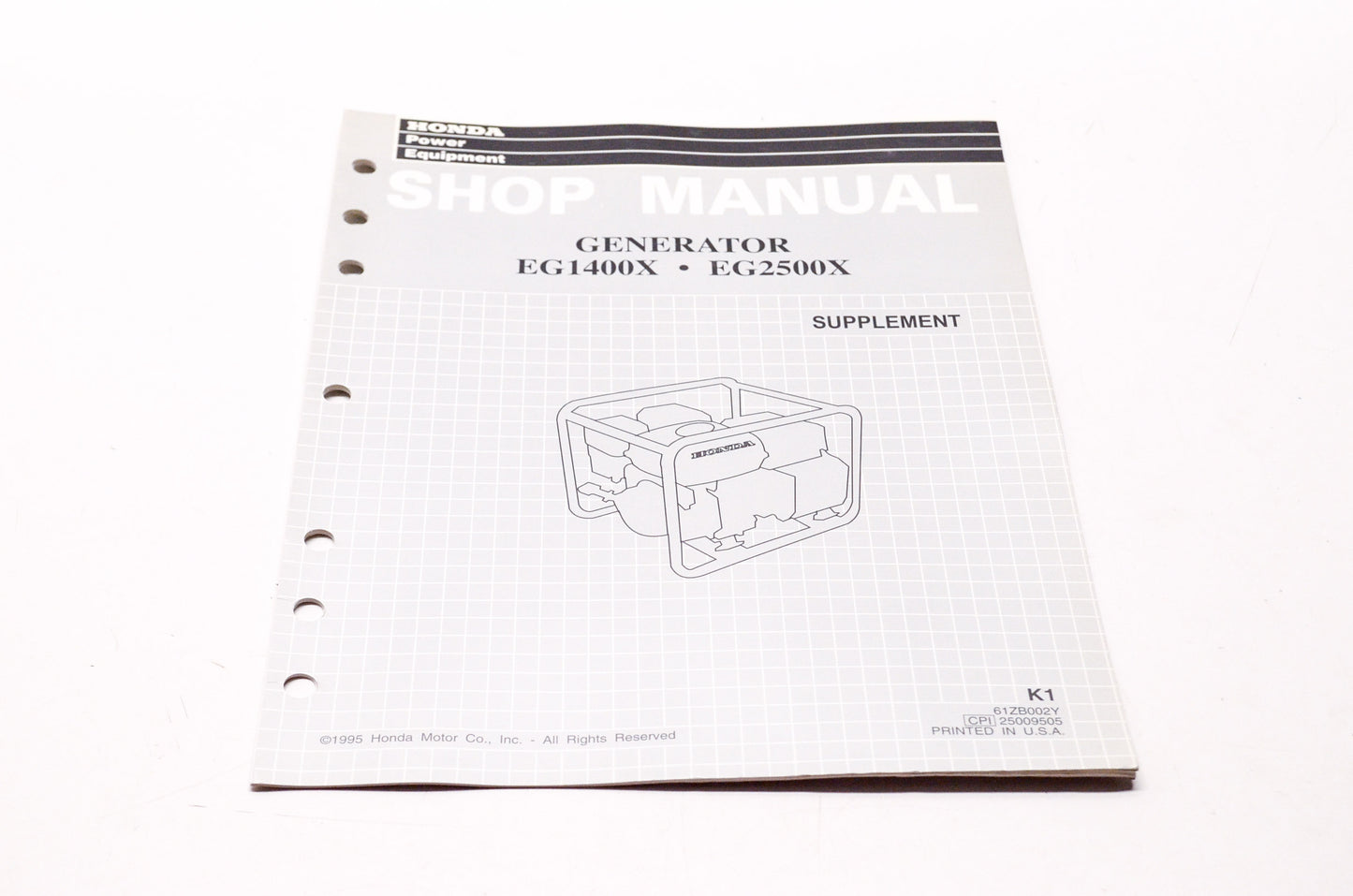 OEM Honda 61ZB002Y Power Equipment Service Shop Manual Generator EG1400X EG2500X