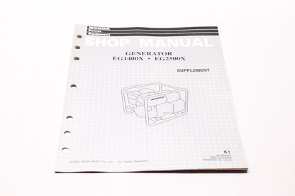 OEM Honda 61ZB002Y Power Equipment Service Shop Manual Generator EG1400X EG2500X