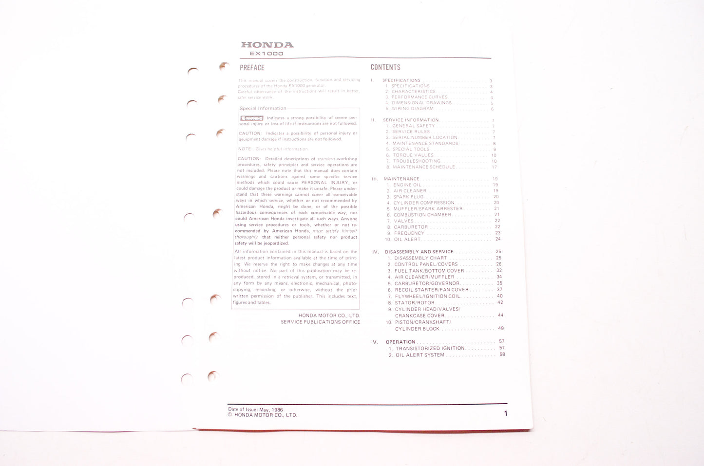 Honda Service Shop Manual EX1000