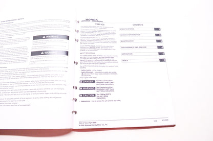 OEM Honda 61V10600 Power Equipment Service Shop Manual Snowthrower HS520A HS520A