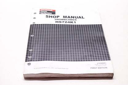 Honda Power Equipment Service Shop Manual Snowblower HS724K1
