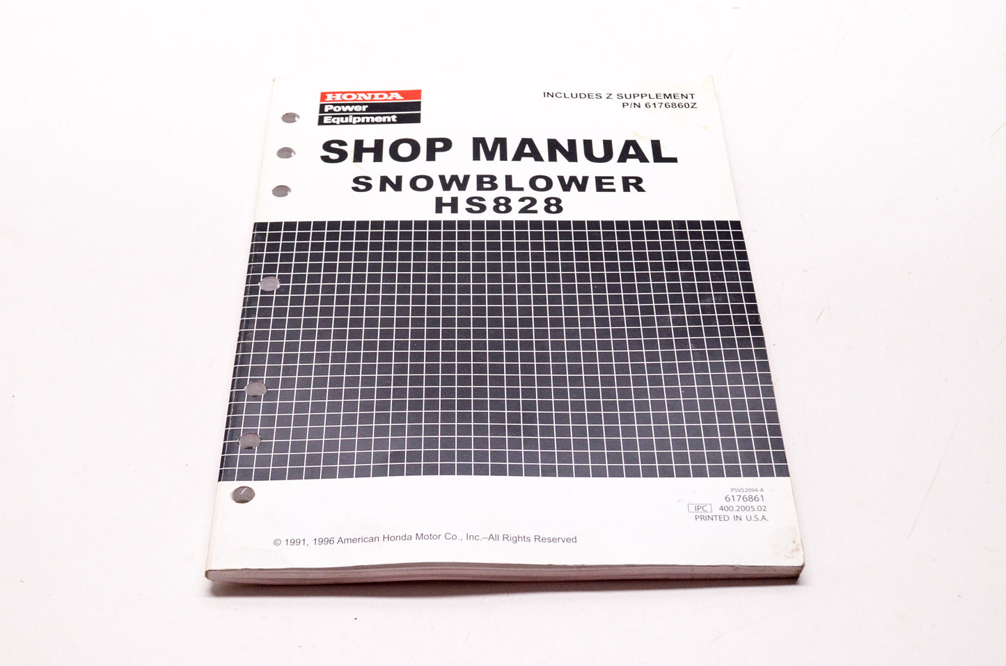 Honda Power Equipment Service Shop Manual Snowblower HS828