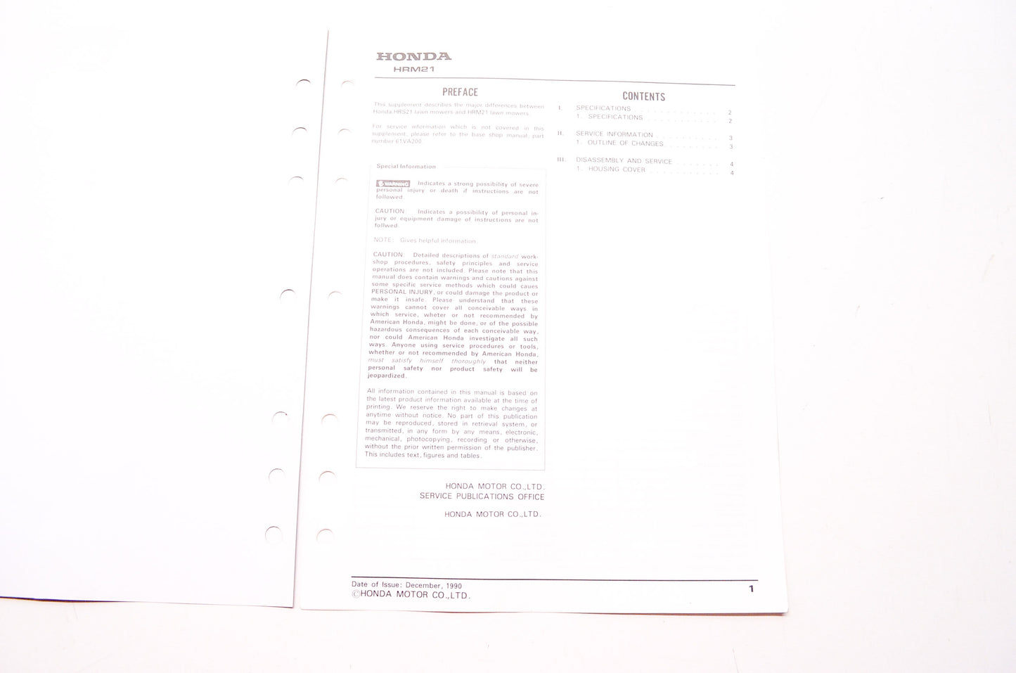 OEM Honda 61VA200Z Service Manual
